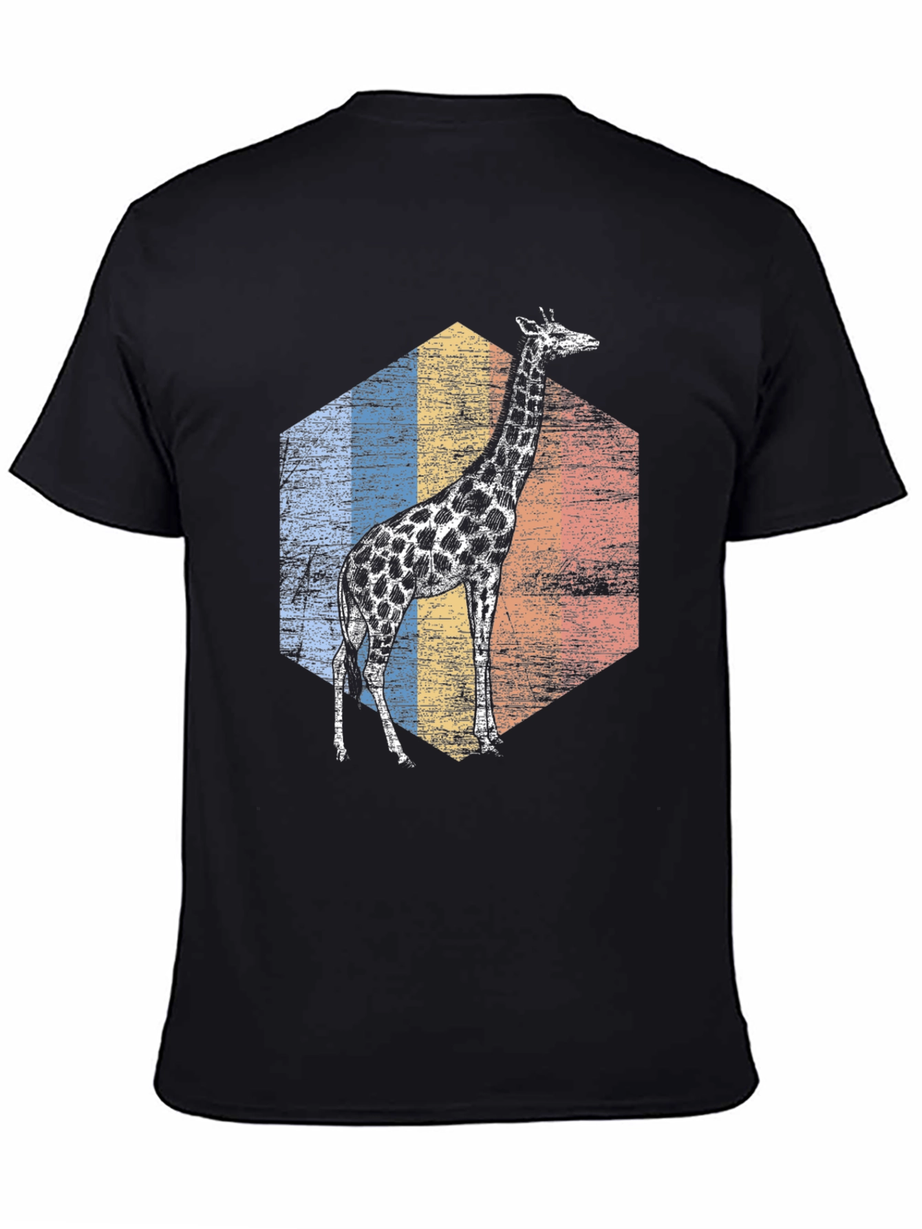 Giraffe Retro Hexagon Graphic Tee