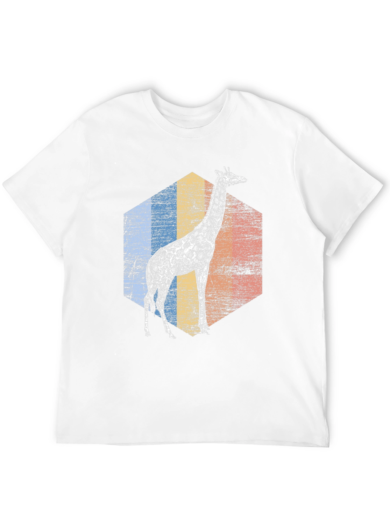 Giraffe Retro Hexagon Graphic Tee