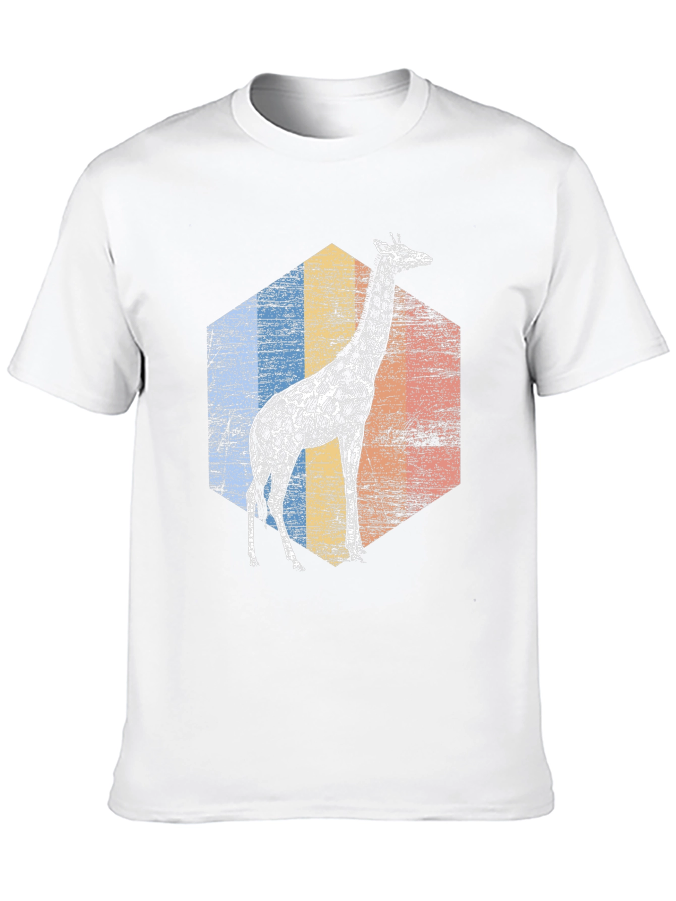 Giraffe Retro Hexagon Graphic Tee
