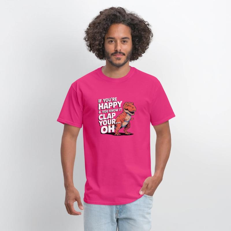 Dino Clap Your Hands Funny Dinosaur Illustration