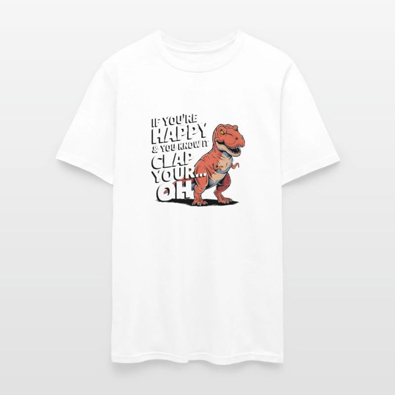Dino Clap Your Hands Funny Dinosaur Illustration