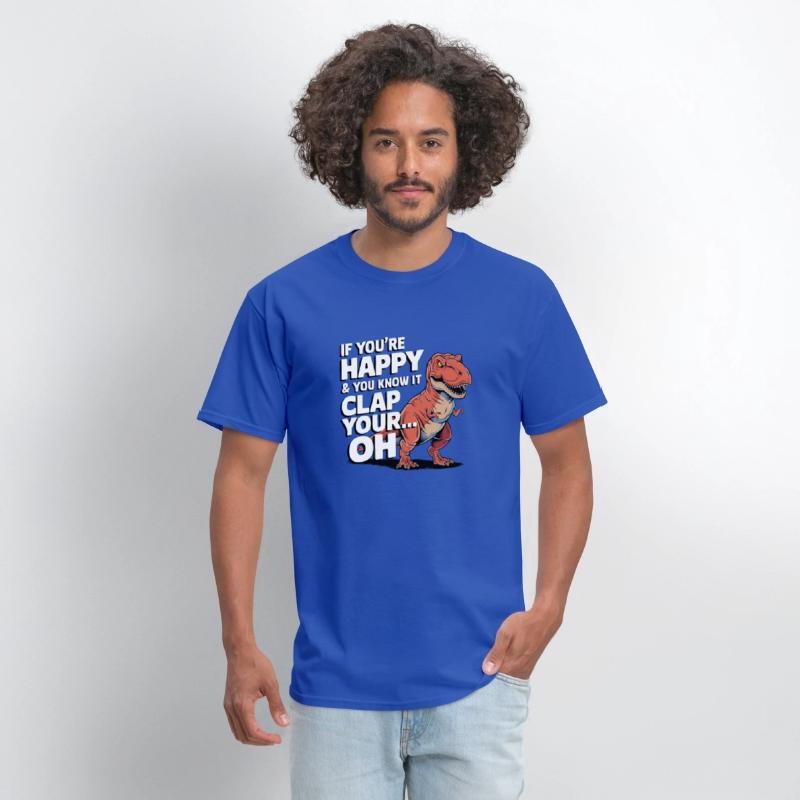 Dino Clap Your Hands Funny Dinosaur Illustration
