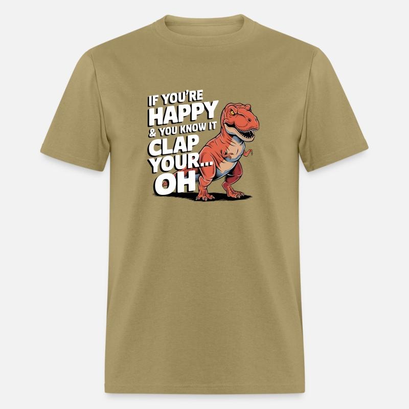 Dino Clap Your Hands Funny Dinosaur Illustration