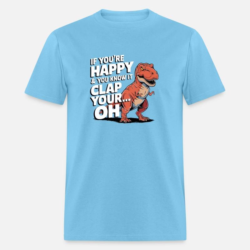 Dino Clap Your Hands Funny Dinosaur Illustration