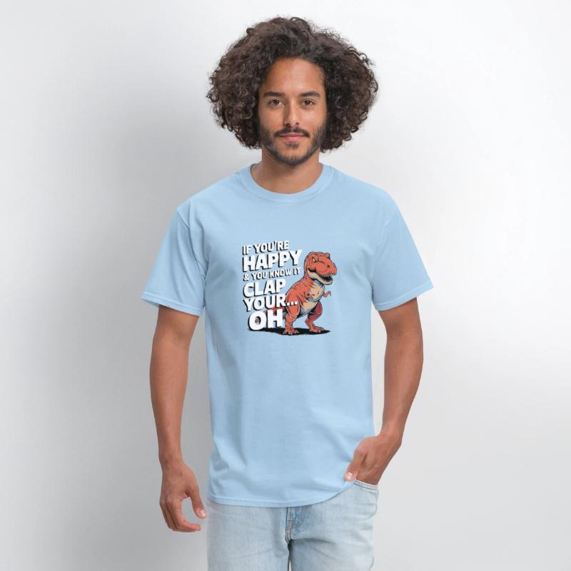 Dino Clap Your Hands Funny Dinosaur Illustration