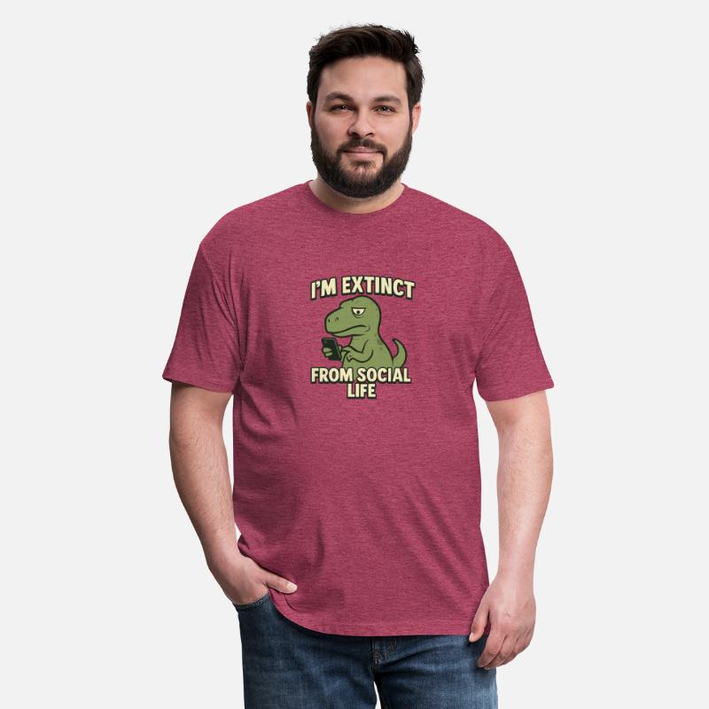 Dinosaur holding phone with caption 'I’m Extinct F