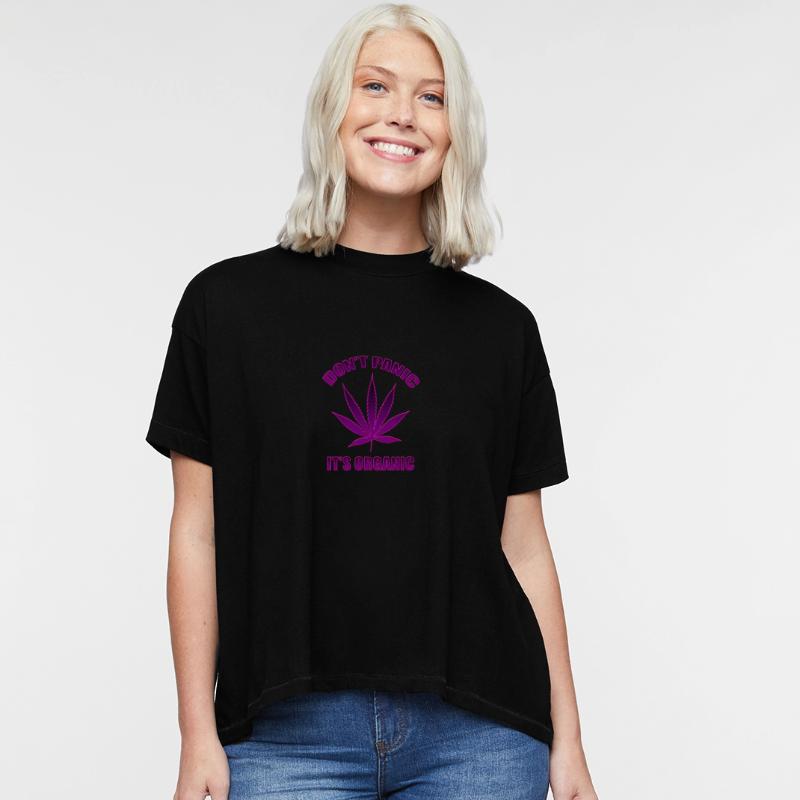 Don't panic it's Organic Cannabis Leaf Purple Logo