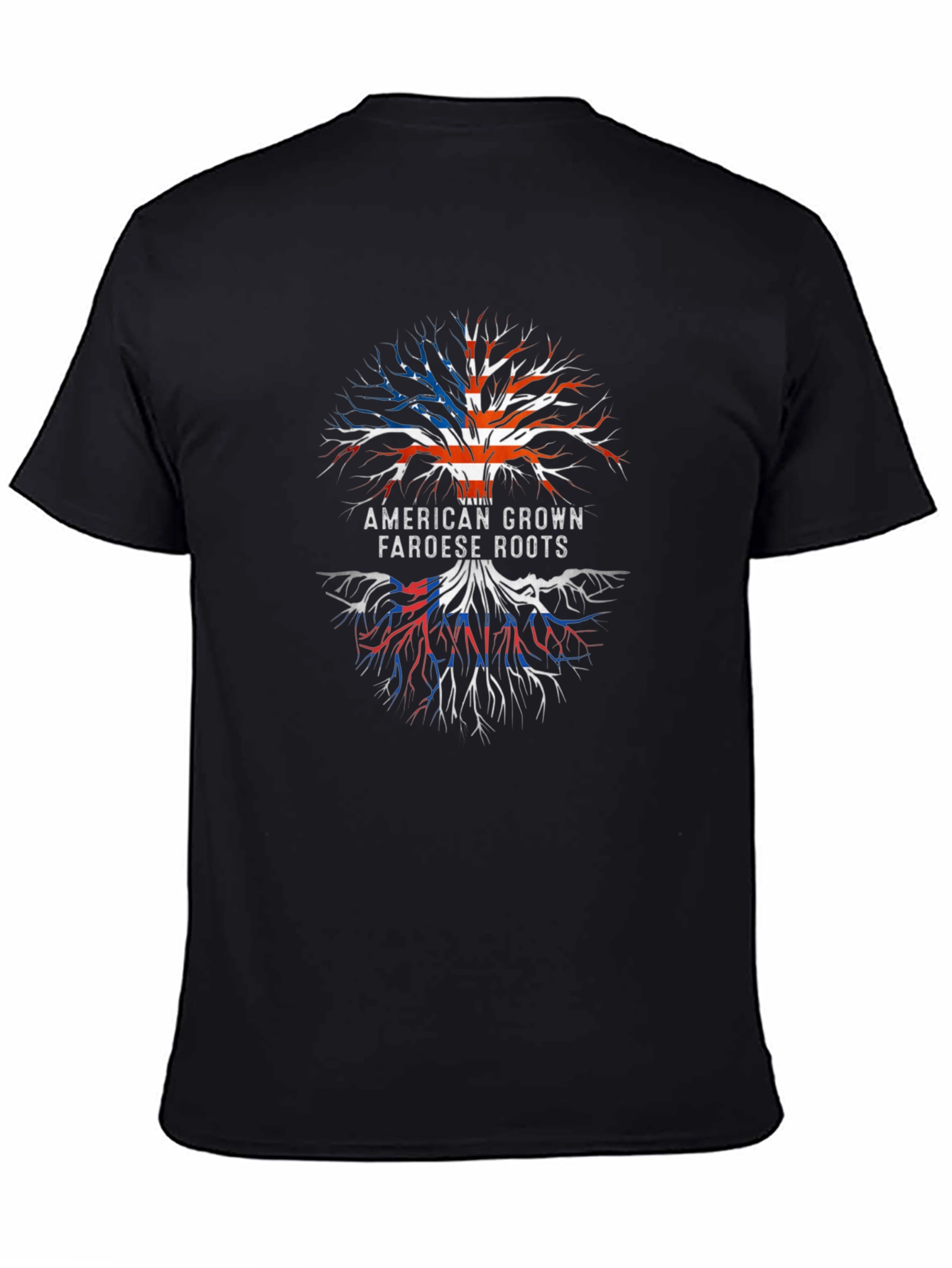 American Faroese Roots Black Graphic T-Shirt