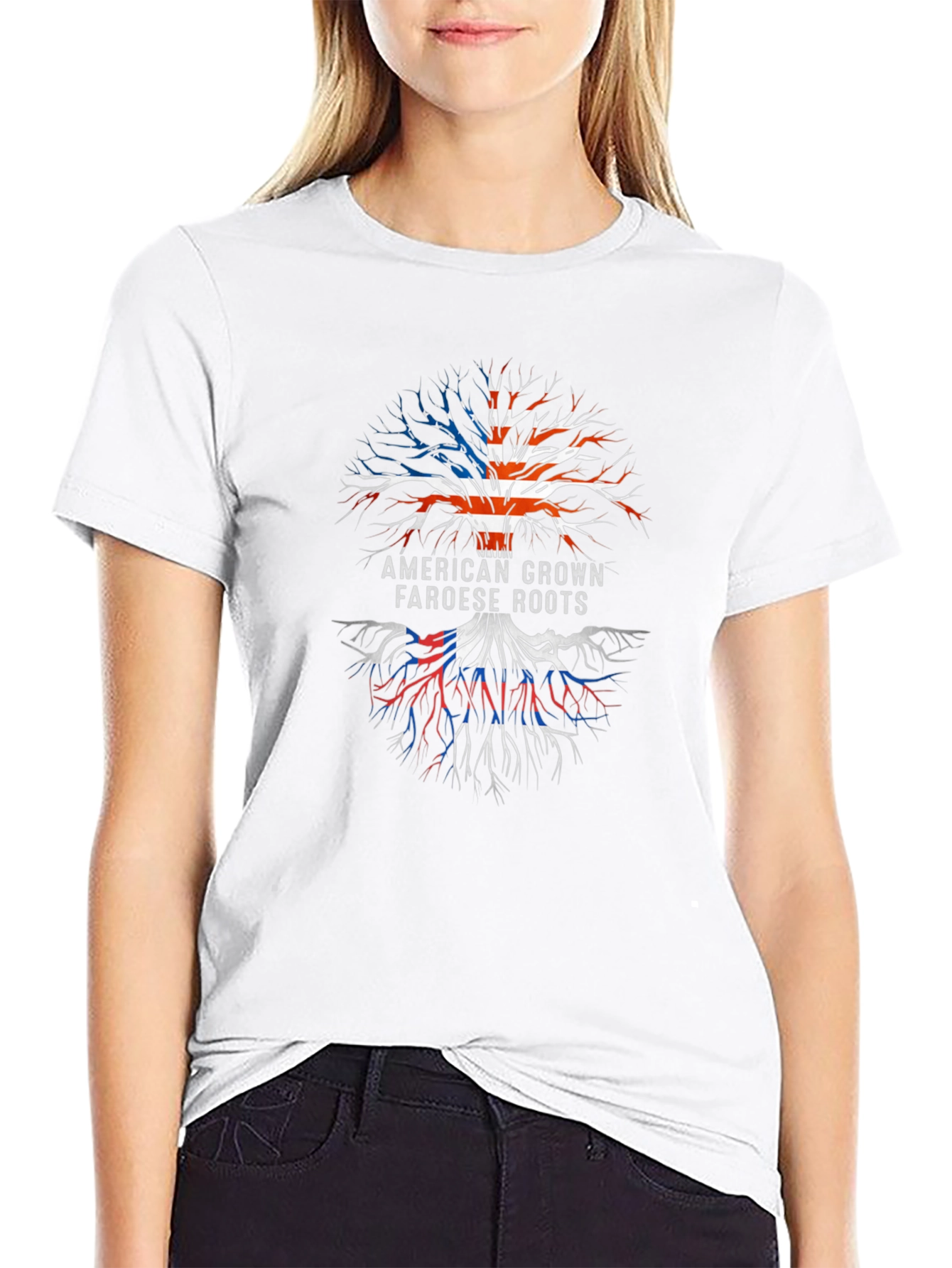 American Faroese Roots Black Graphic T-Shirt