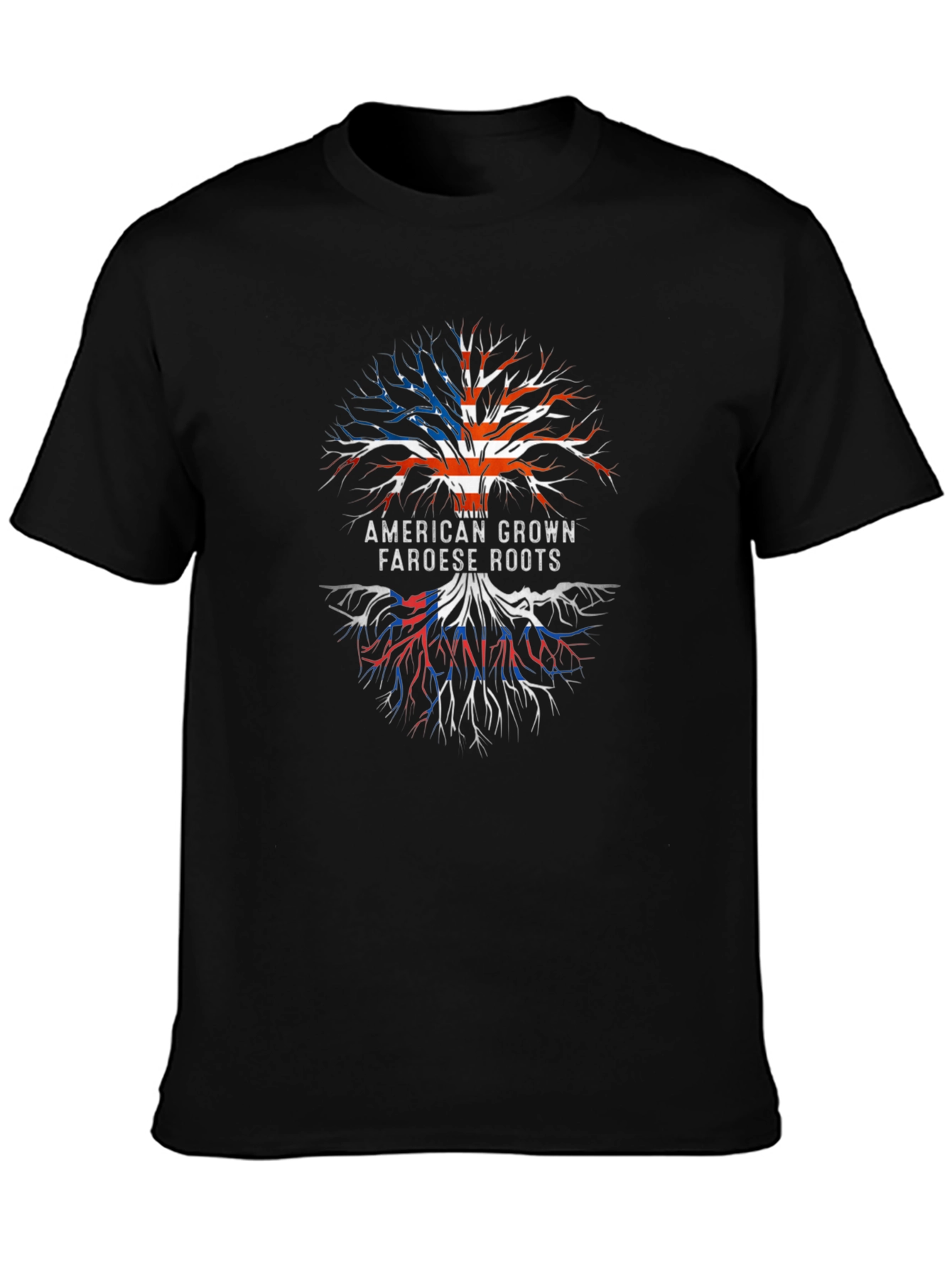 American Faroese Roots Black Graphic T-Shirt
