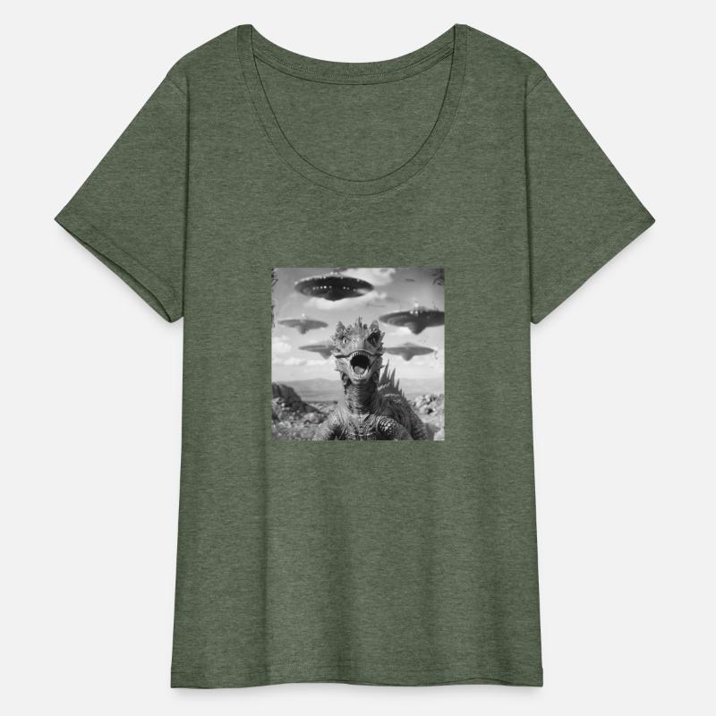 Dragon Selfie with UFO Weird 50s Photo