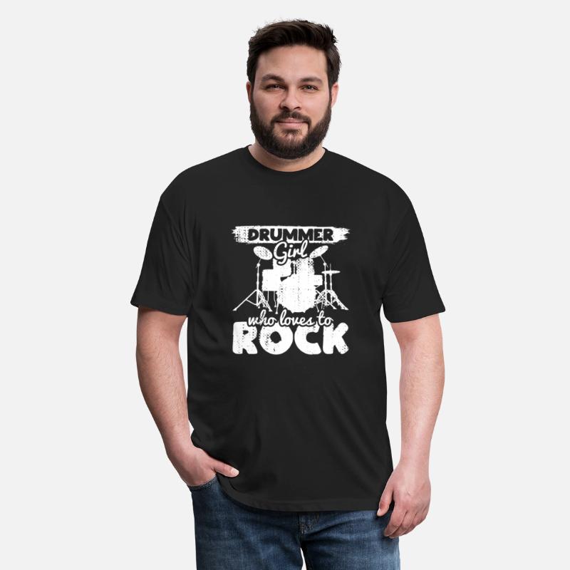 Drummer Girl Who Loves Rock Music