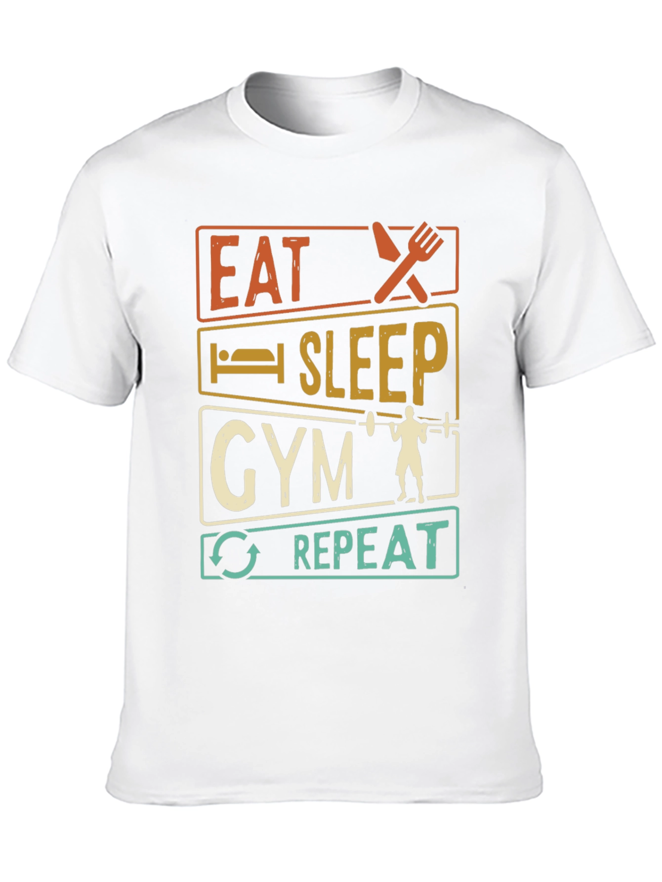 Eat Sleep Gym Repeat Graphic T-Shirt