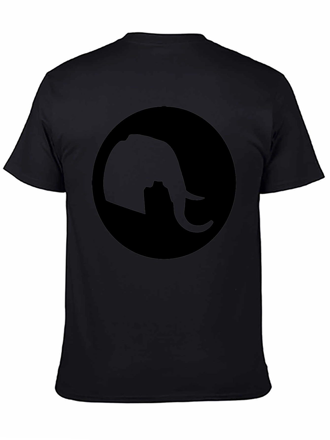 Elephant Silhouette Tee - Classic Black Cotton T-Shirt
