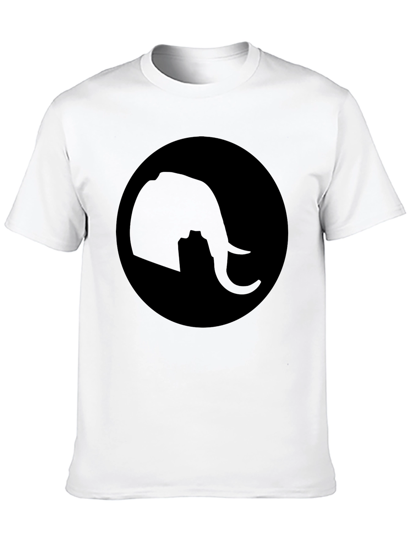 Elephant Silhouette Tee - Classic Black Cotton T-Shirt