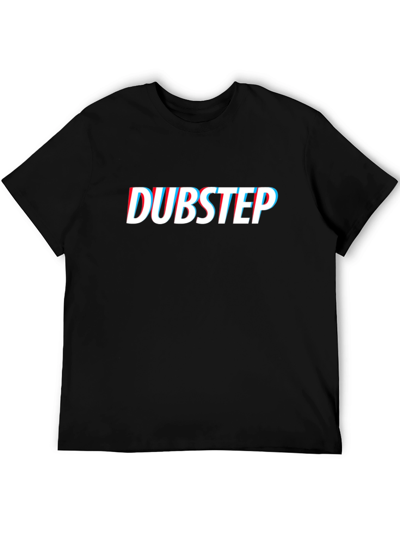 Dubstep Graphic Tee - Black Cotton Blend Casual T-Shirt