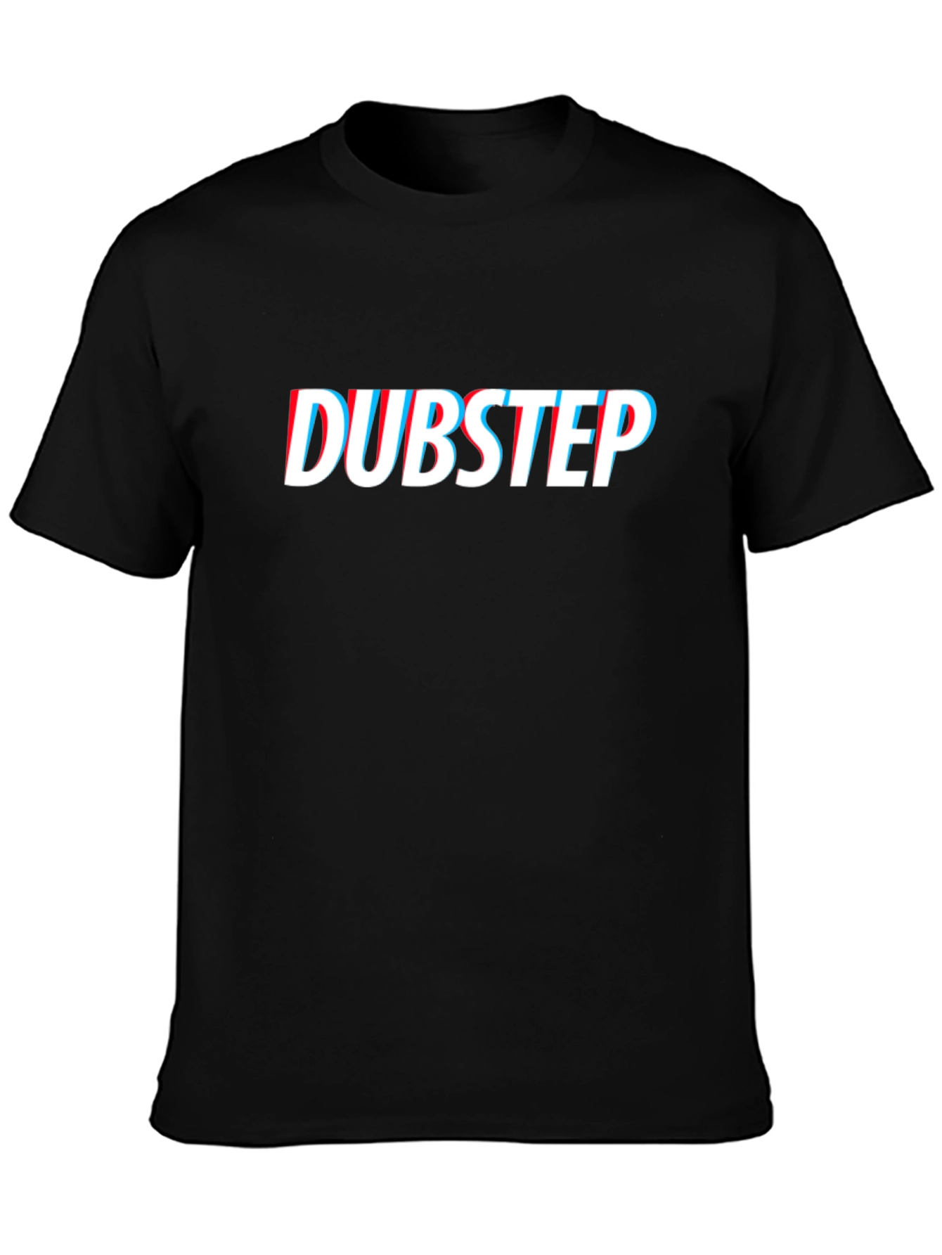 Dubstep Graphic Tee - Black Cotton Blend Casual T-Shirt