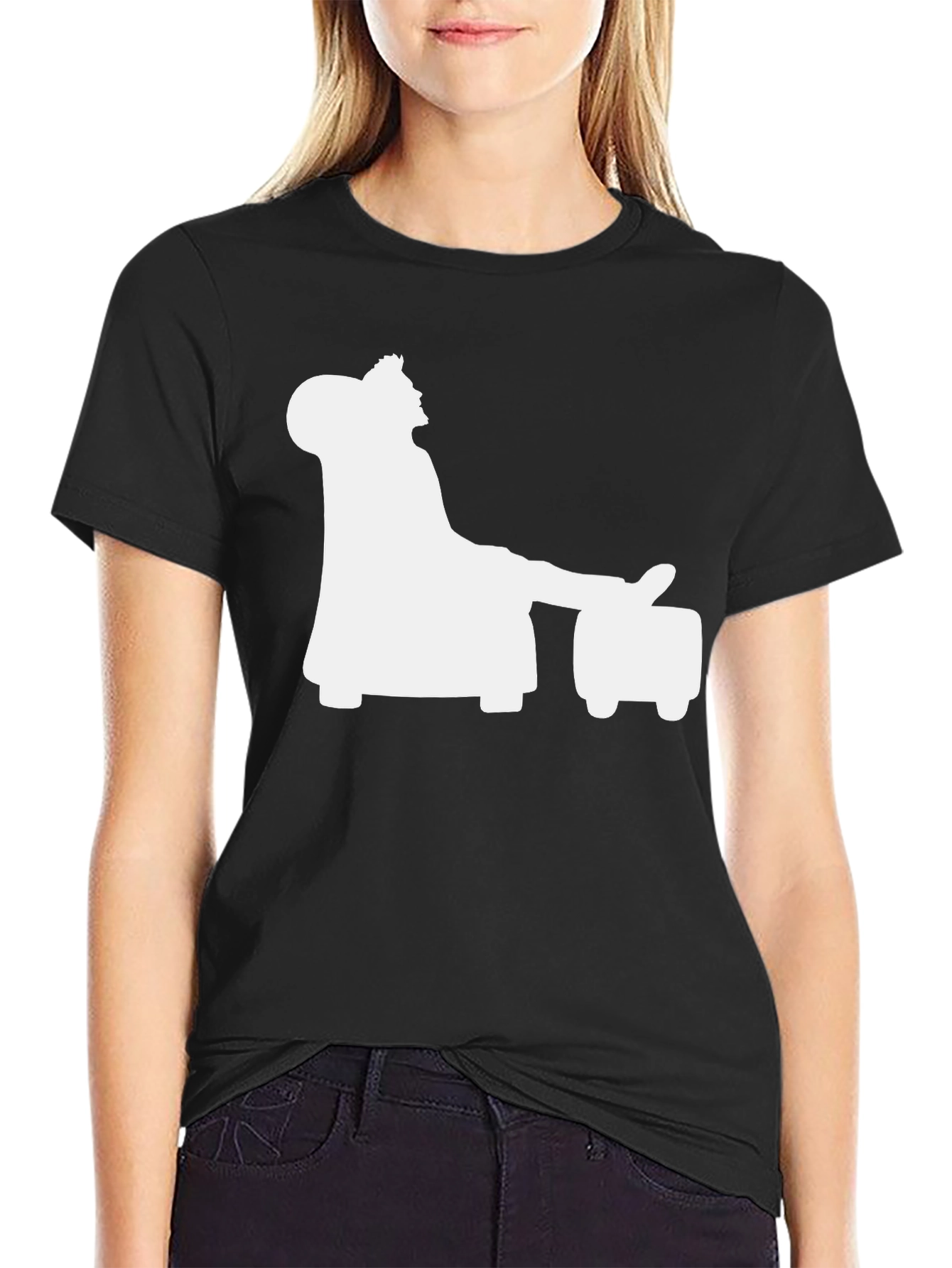 Relaxing Silhouette Graphic Tee - Black Casual Shirt