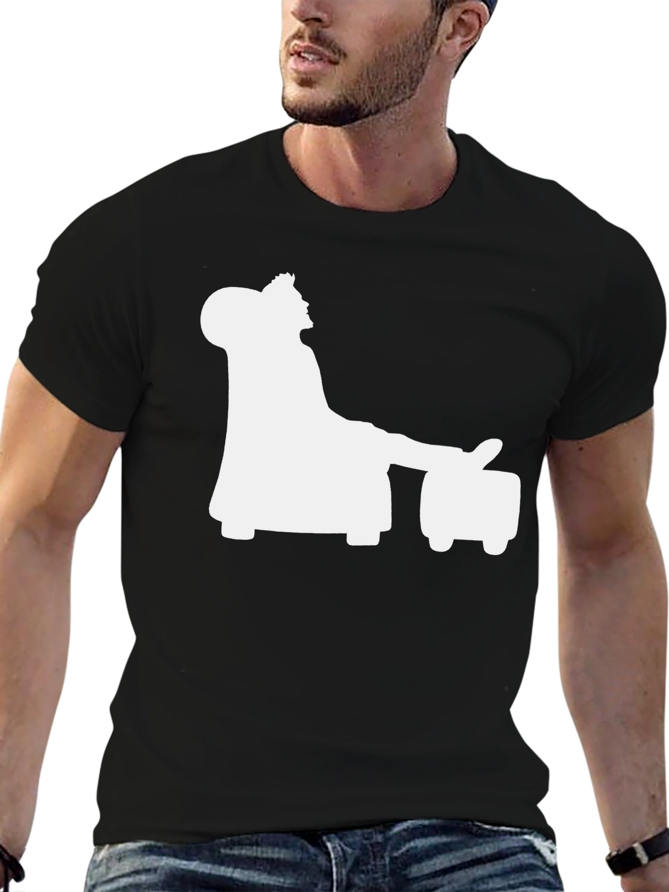 Relaxing Silhouette Graphic Tee - Black Casual Shirt