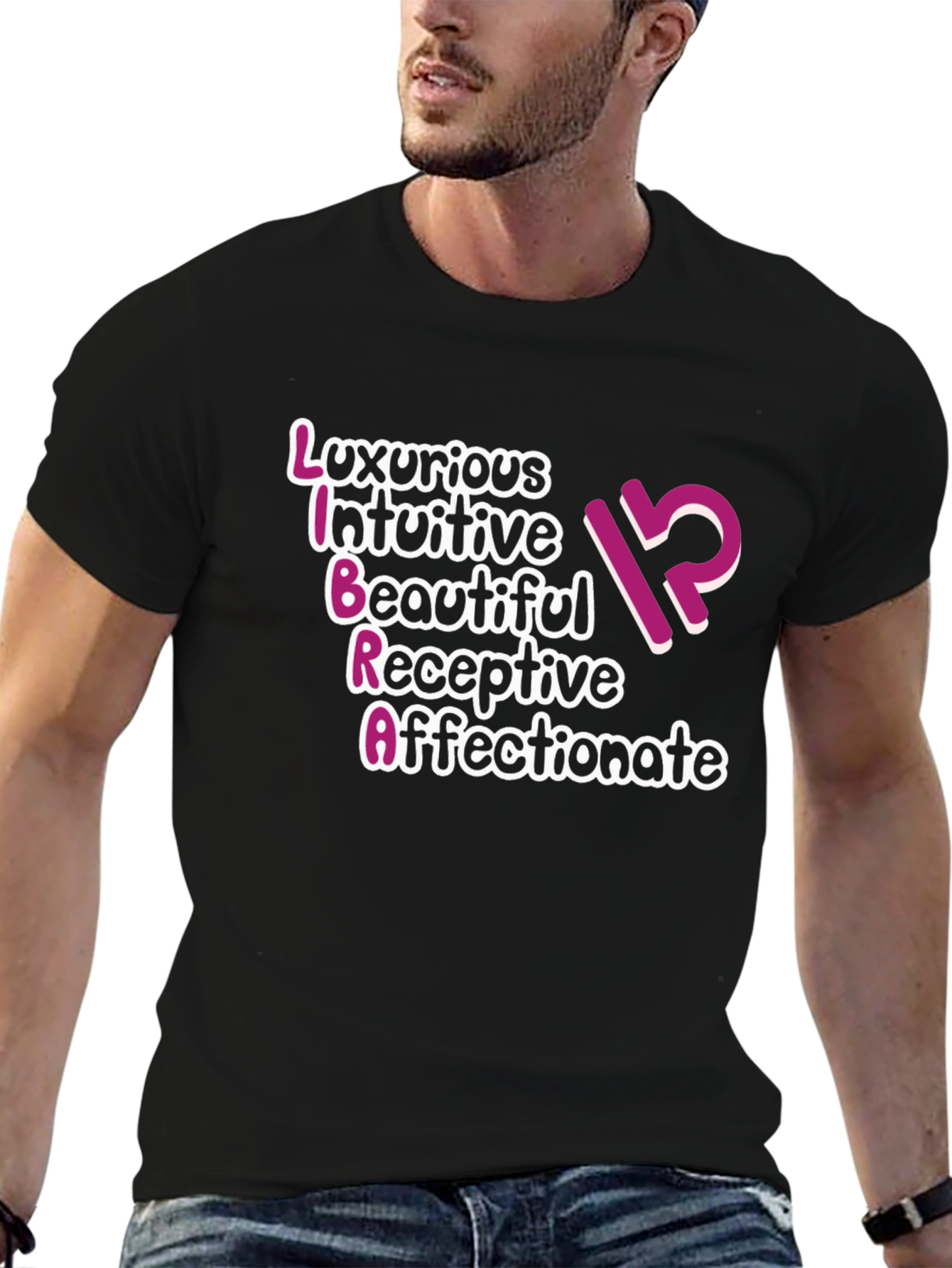 Libra Zodiac Sign T-Shirt - Luxurious Intuitive Beautiful