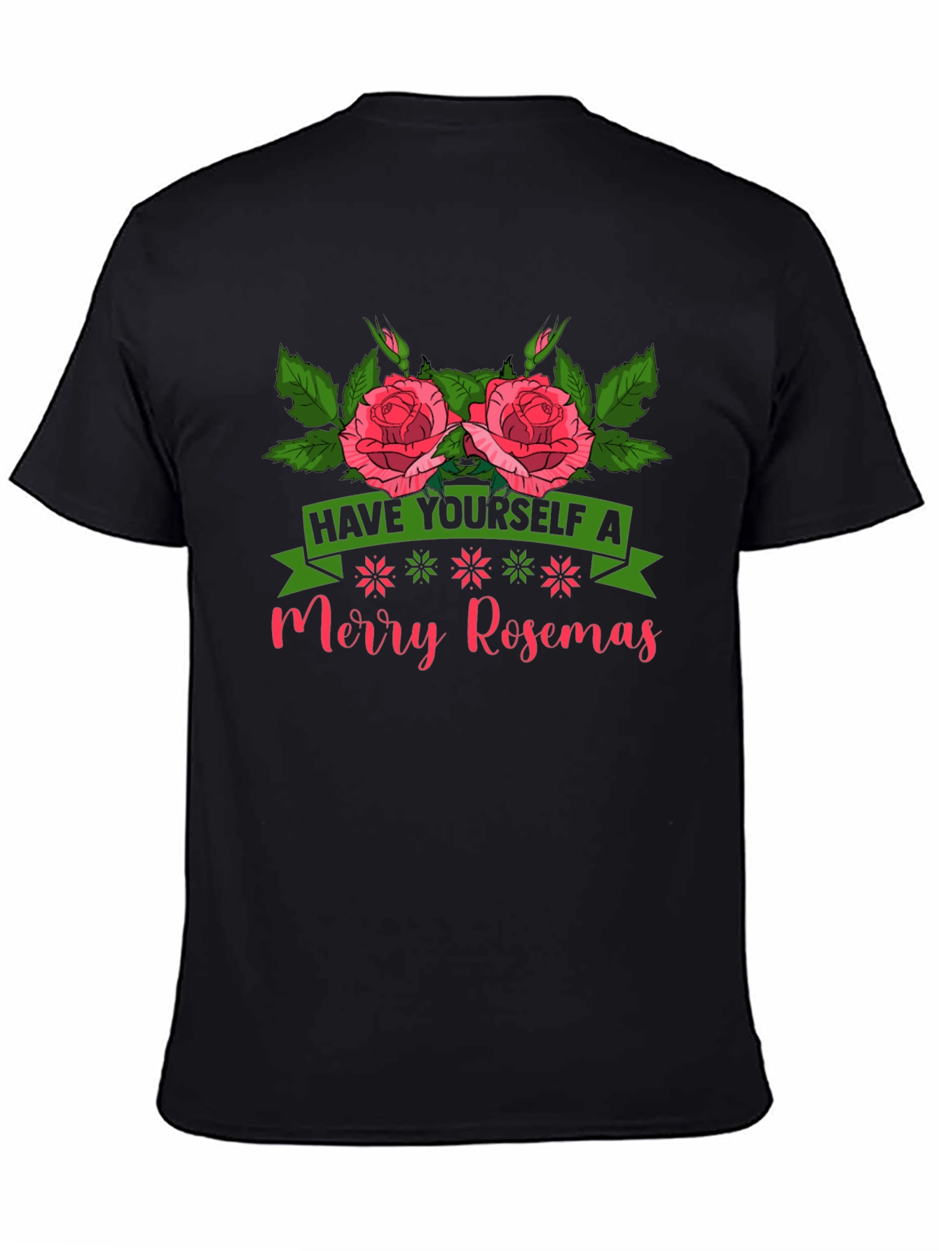 Merry Rosemas T-Shirt - Floral Holiday Tee