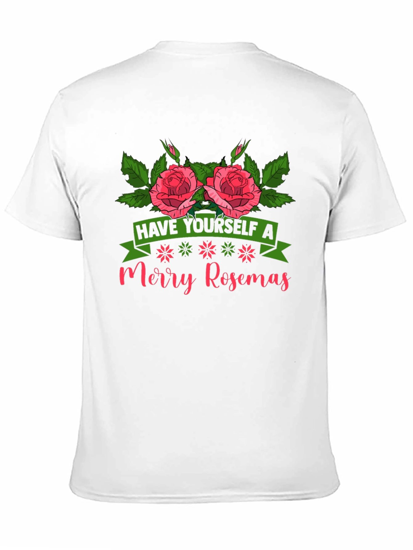 Merry Rosemas T-Shirt - Floral Holiday Tee