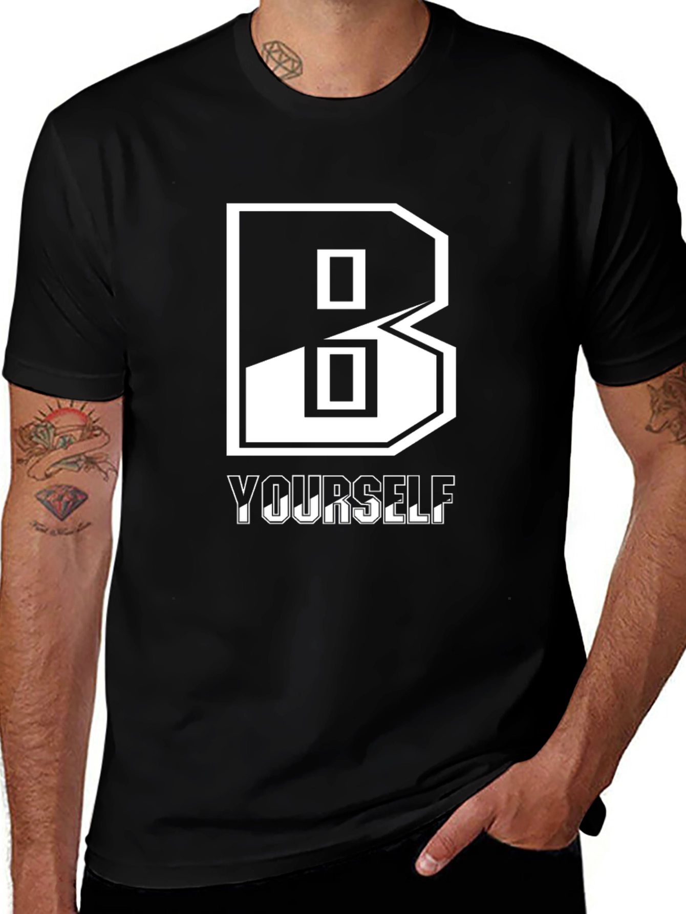 Be Yourself Graphic Tee - Stylish Black T-Shirt