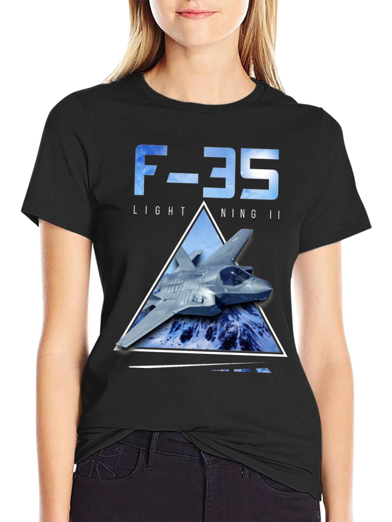 F-35 Lightning II Graphic T-Shirt - Modern Jet Design