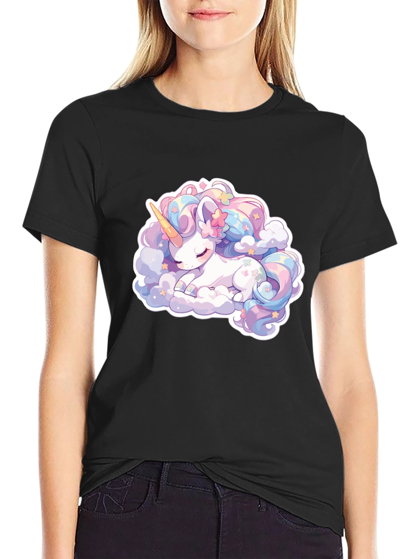 Cute Sleeping Unicorn Graphic T-Shirt