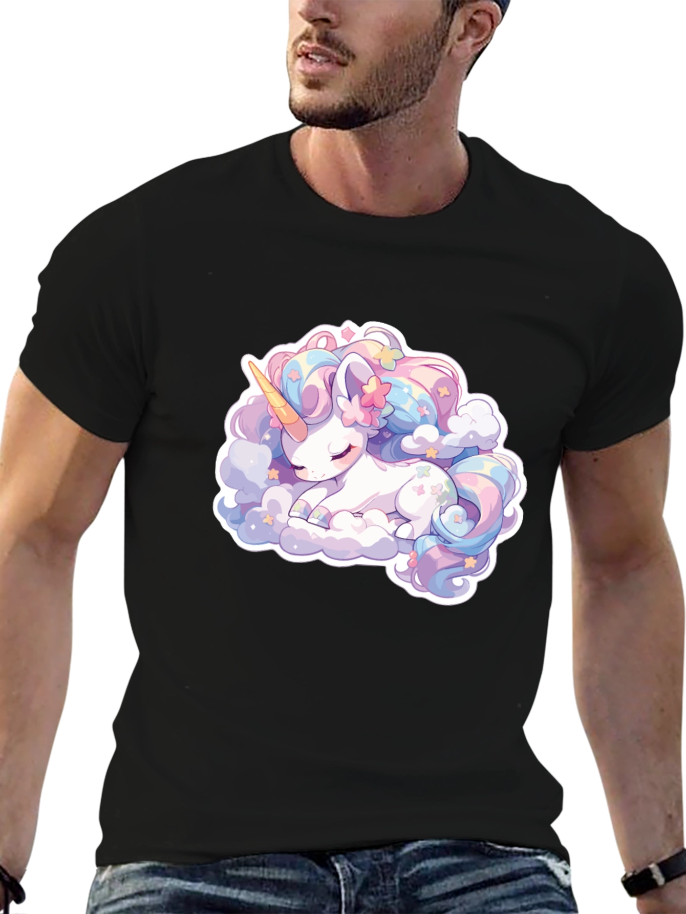 Cute Sleeping Unicorn Graphic T-Shirt