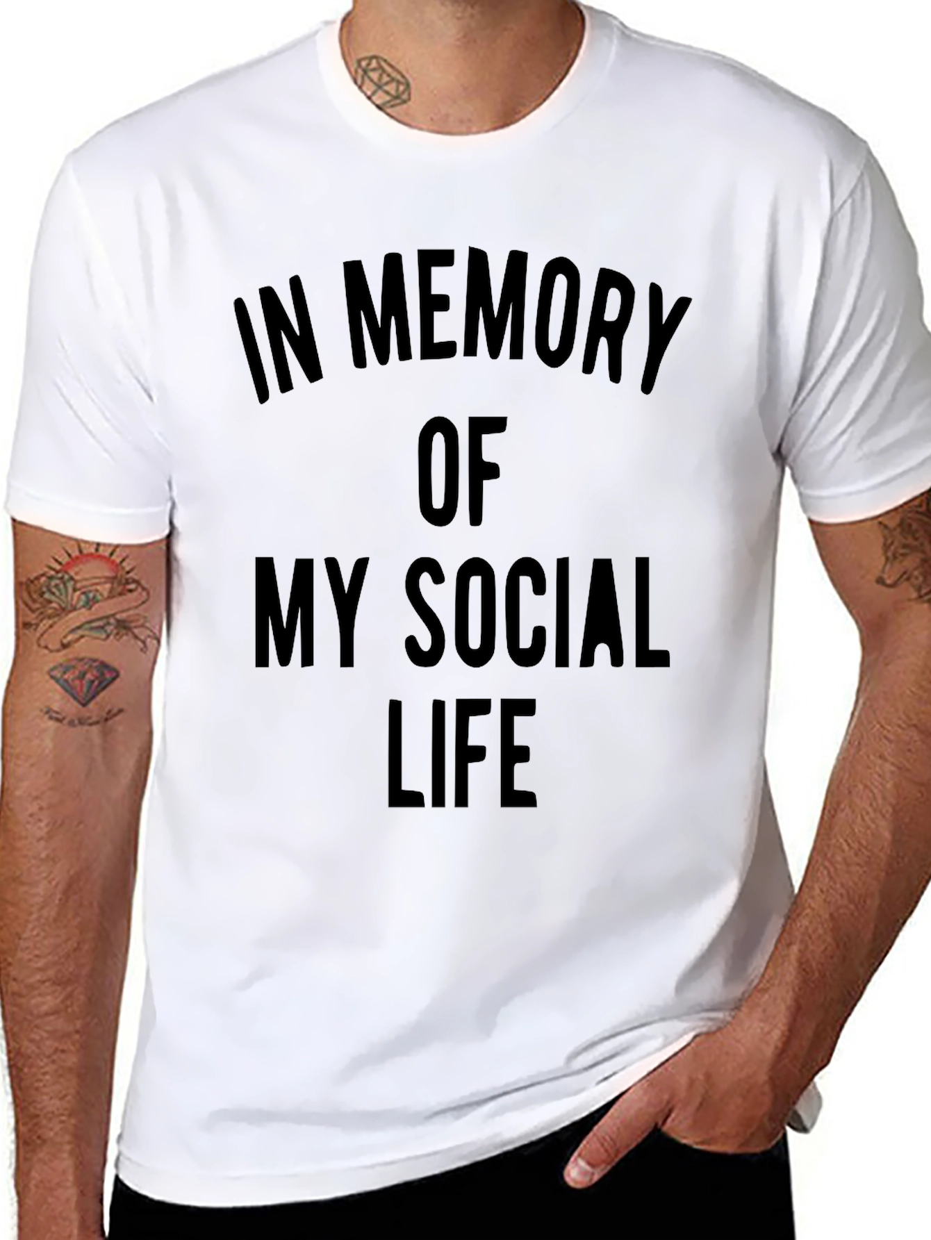 In Memory of My Social Life Graphic T-Shirt