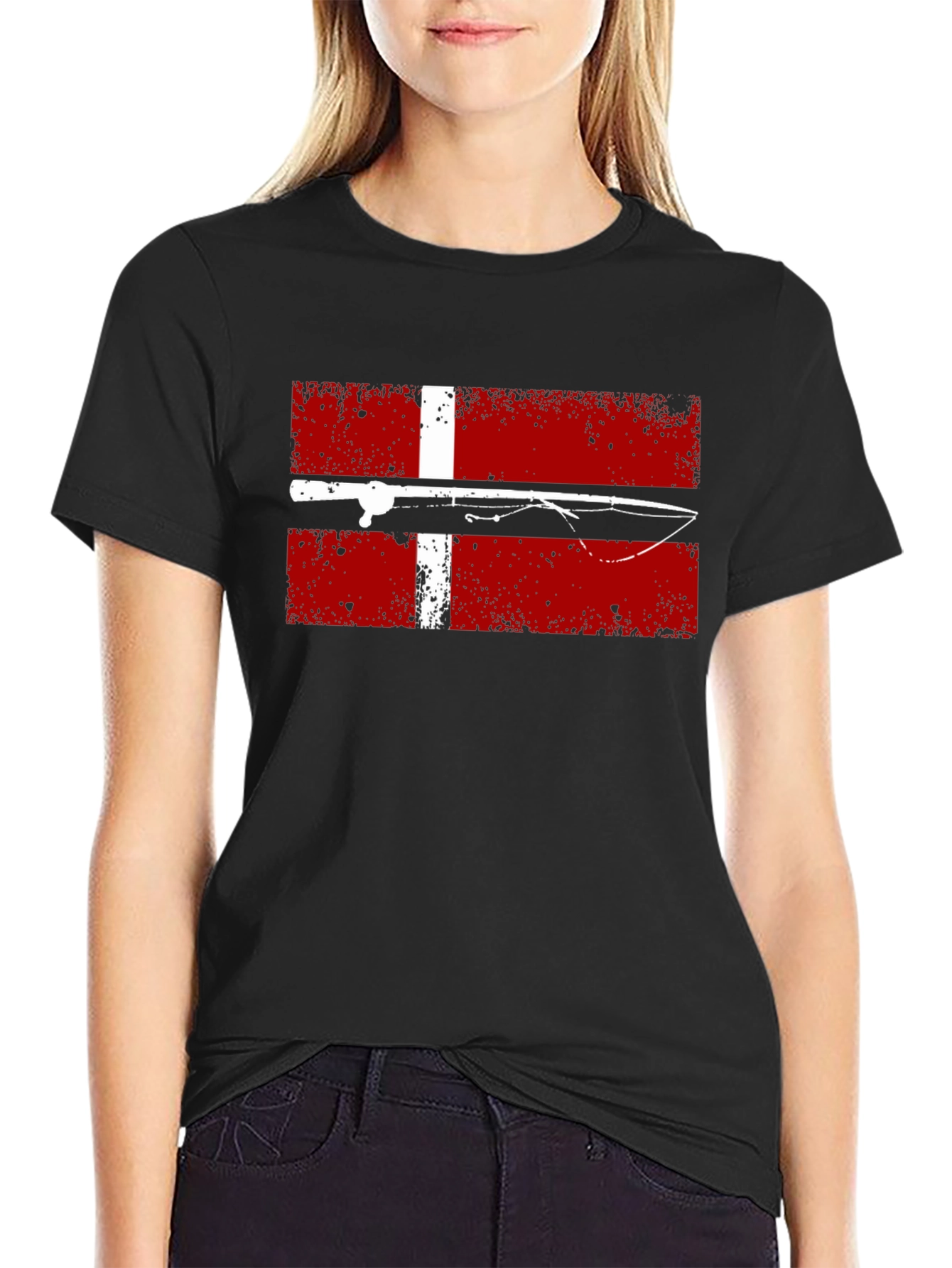 Fishing Denmark Flag T-Shirt