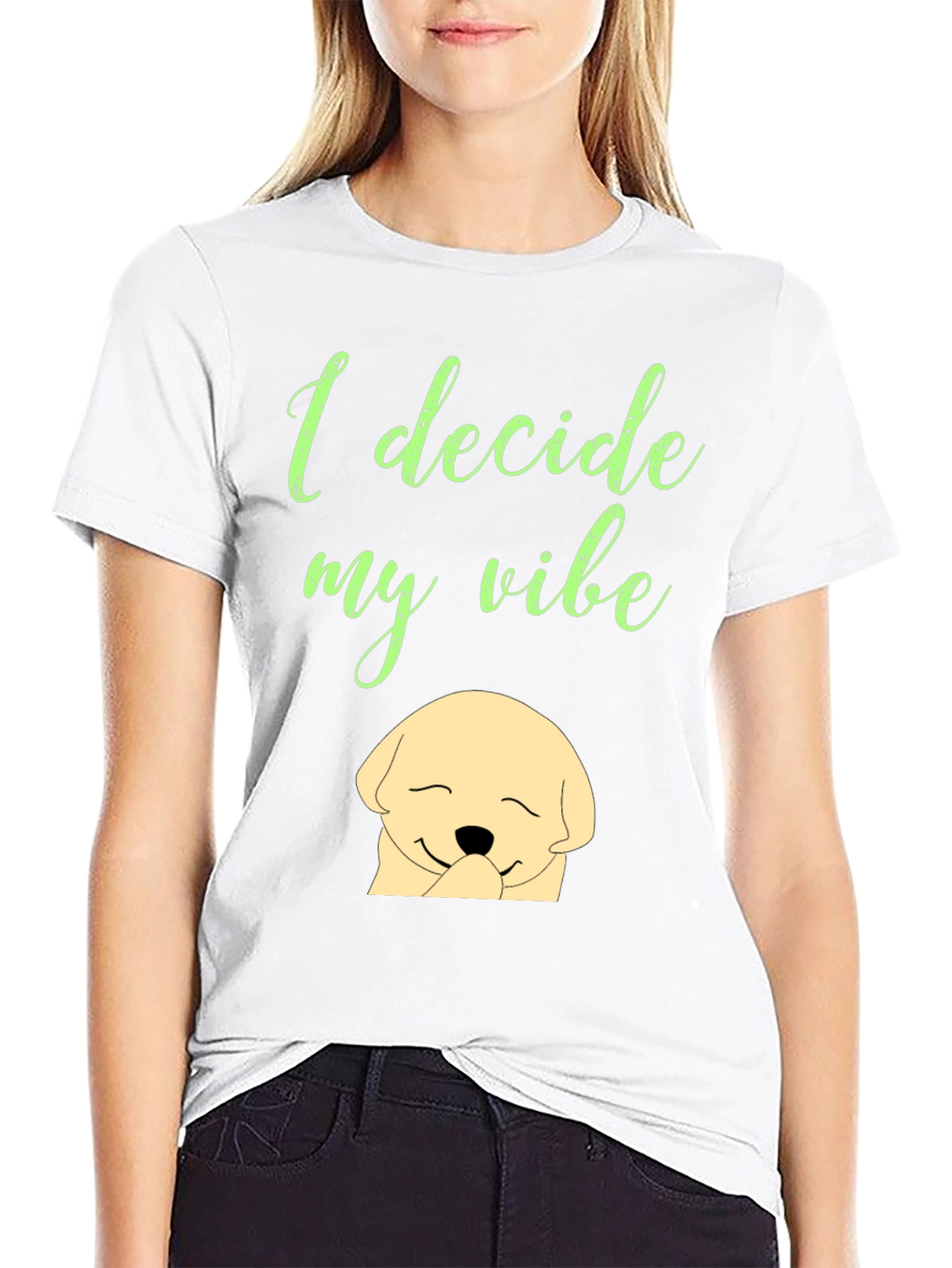 I Decide My Vibe Black Graphic T-Shirt