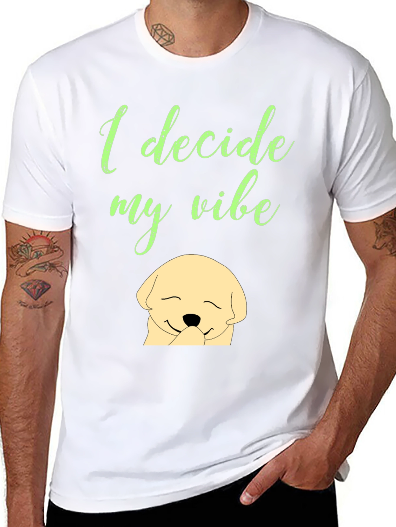 I Decide My Vibe Black Graphic T-Shirt