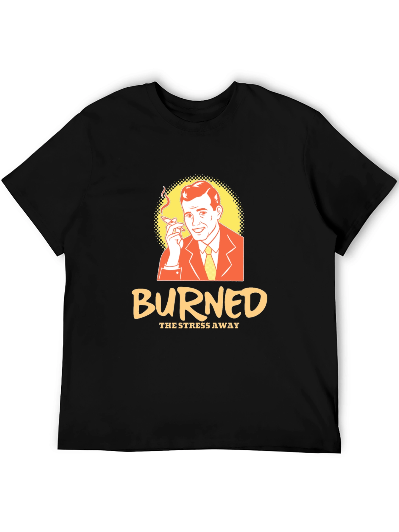 Burned Stress Away Black Graphic T-Shirt
