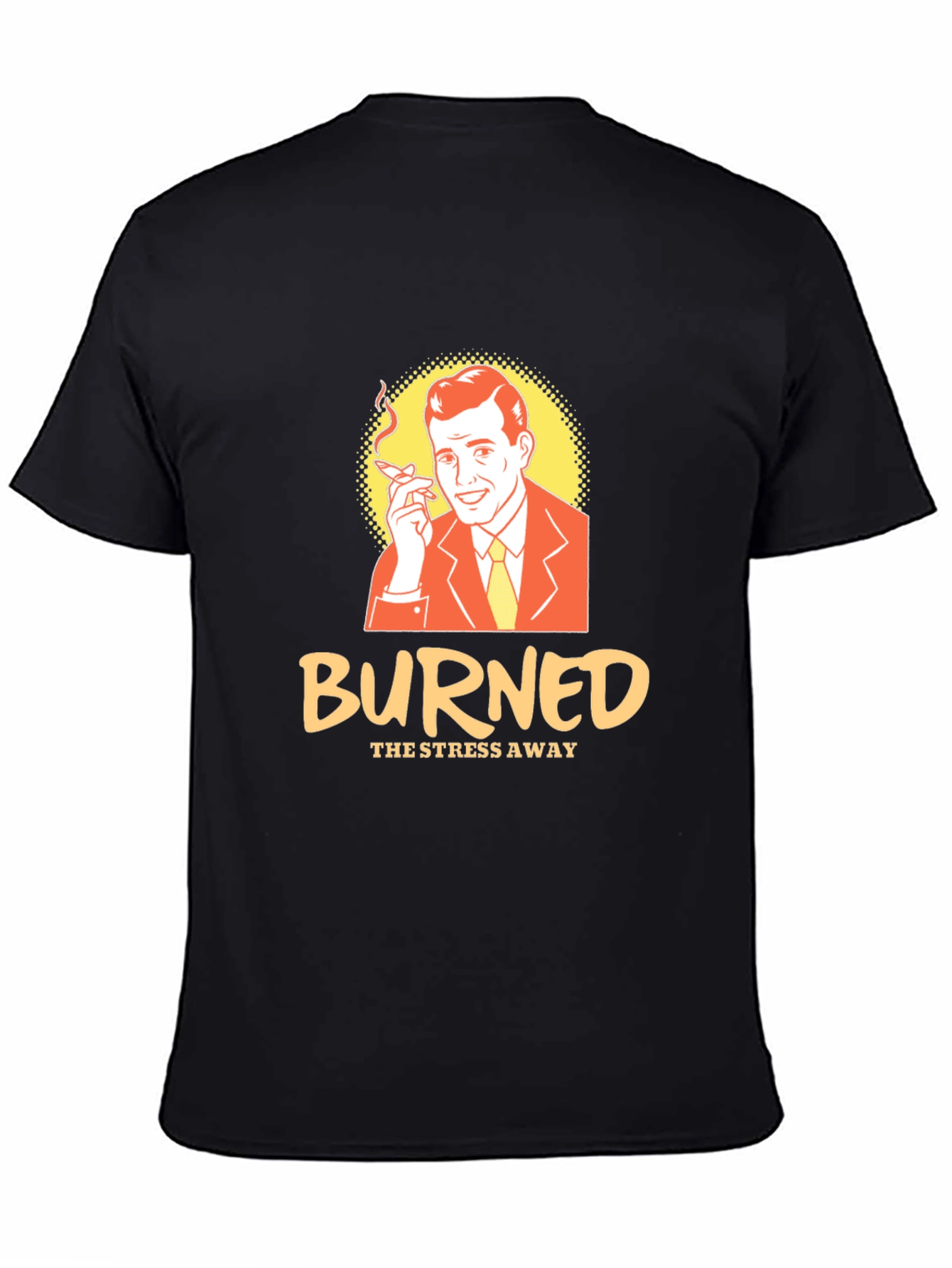 Burned Stress Away Black Graphic T-Shirt