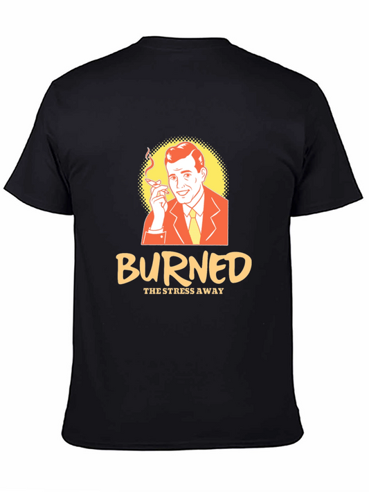 Burned Stress Away Black Graphic T-Shirt