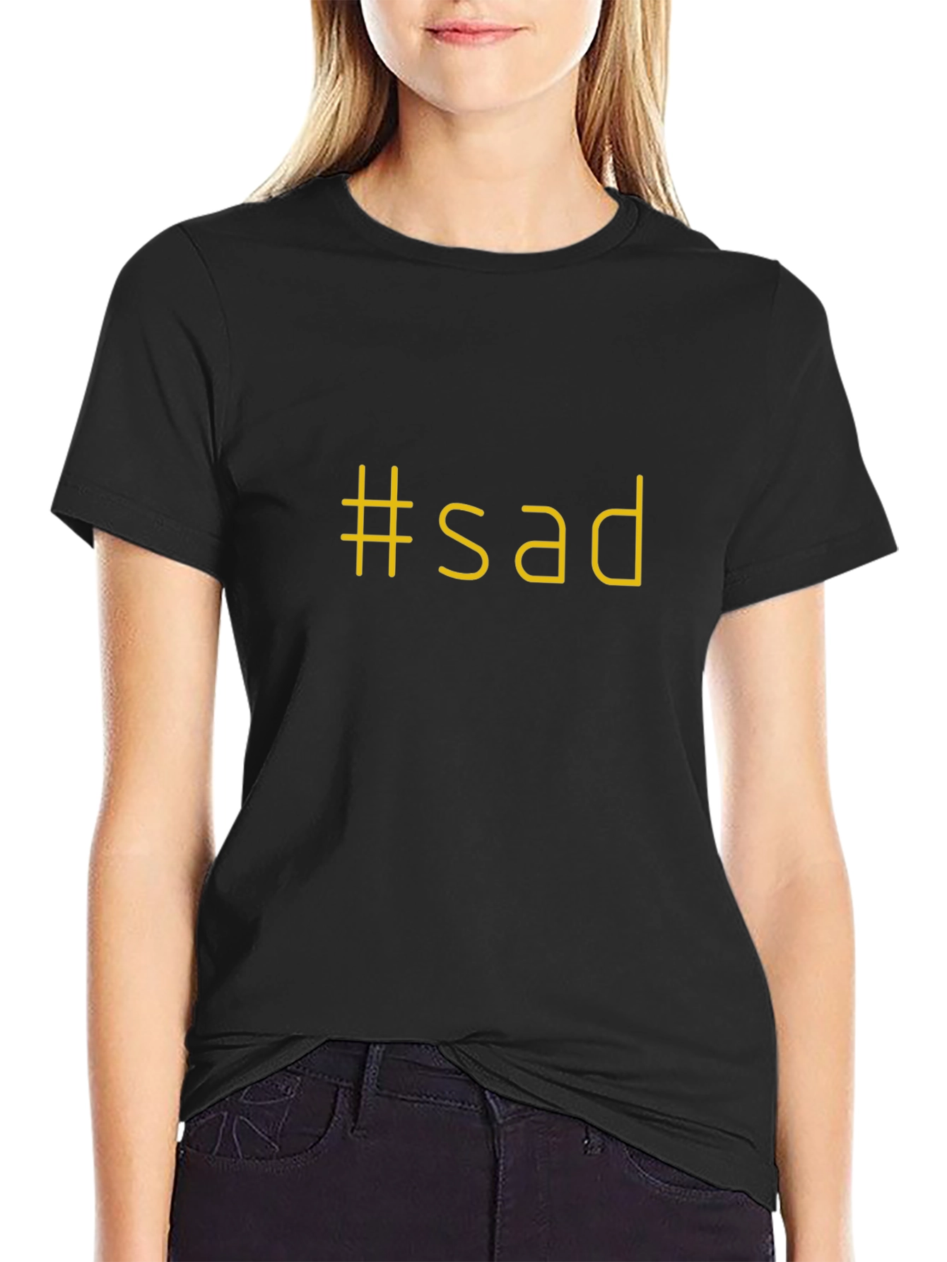 #sad Graphic Black T-Shirt - Express Yourself