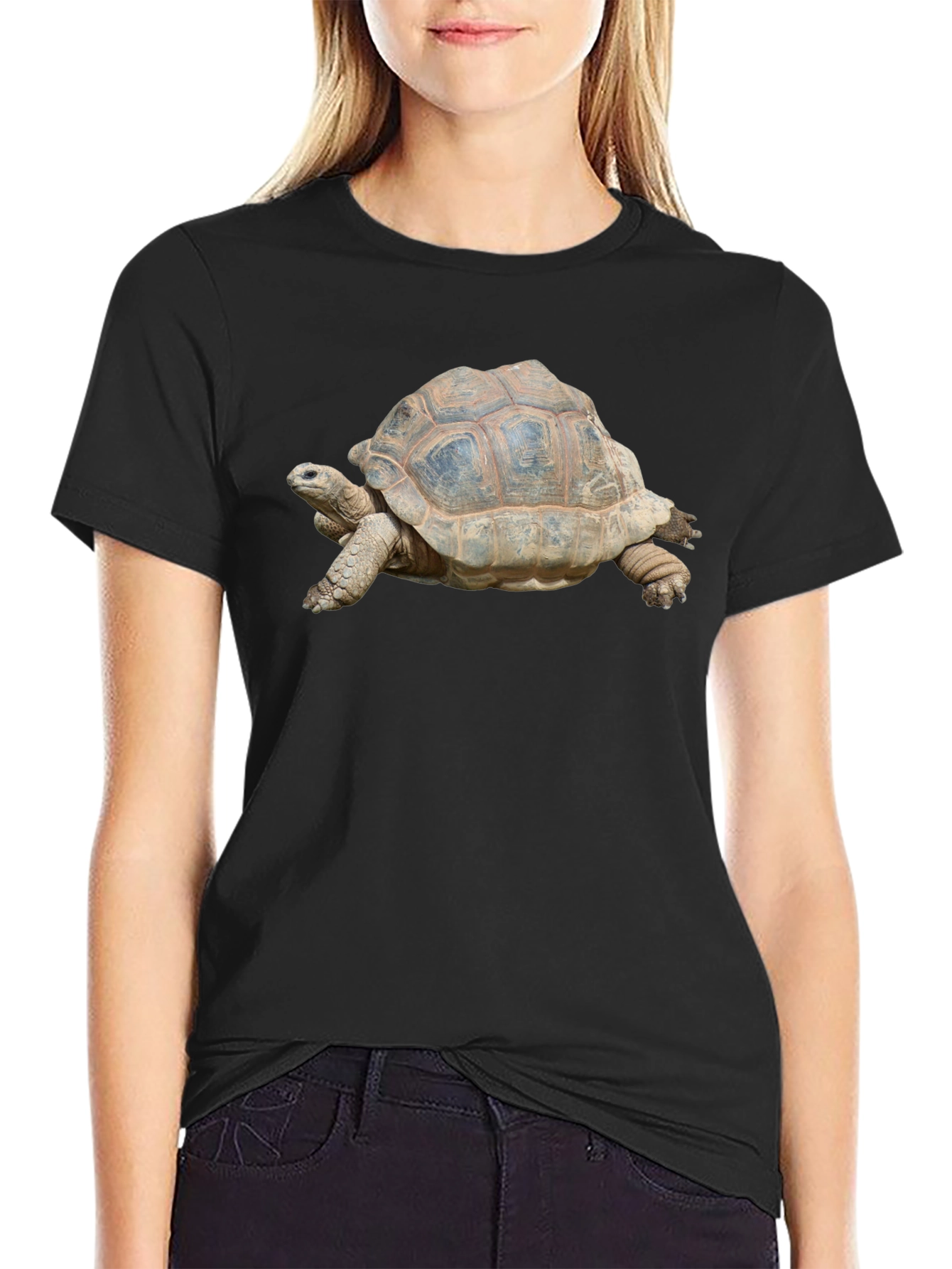 Turtle Graphic T-Shirt - Black Cotton Tee