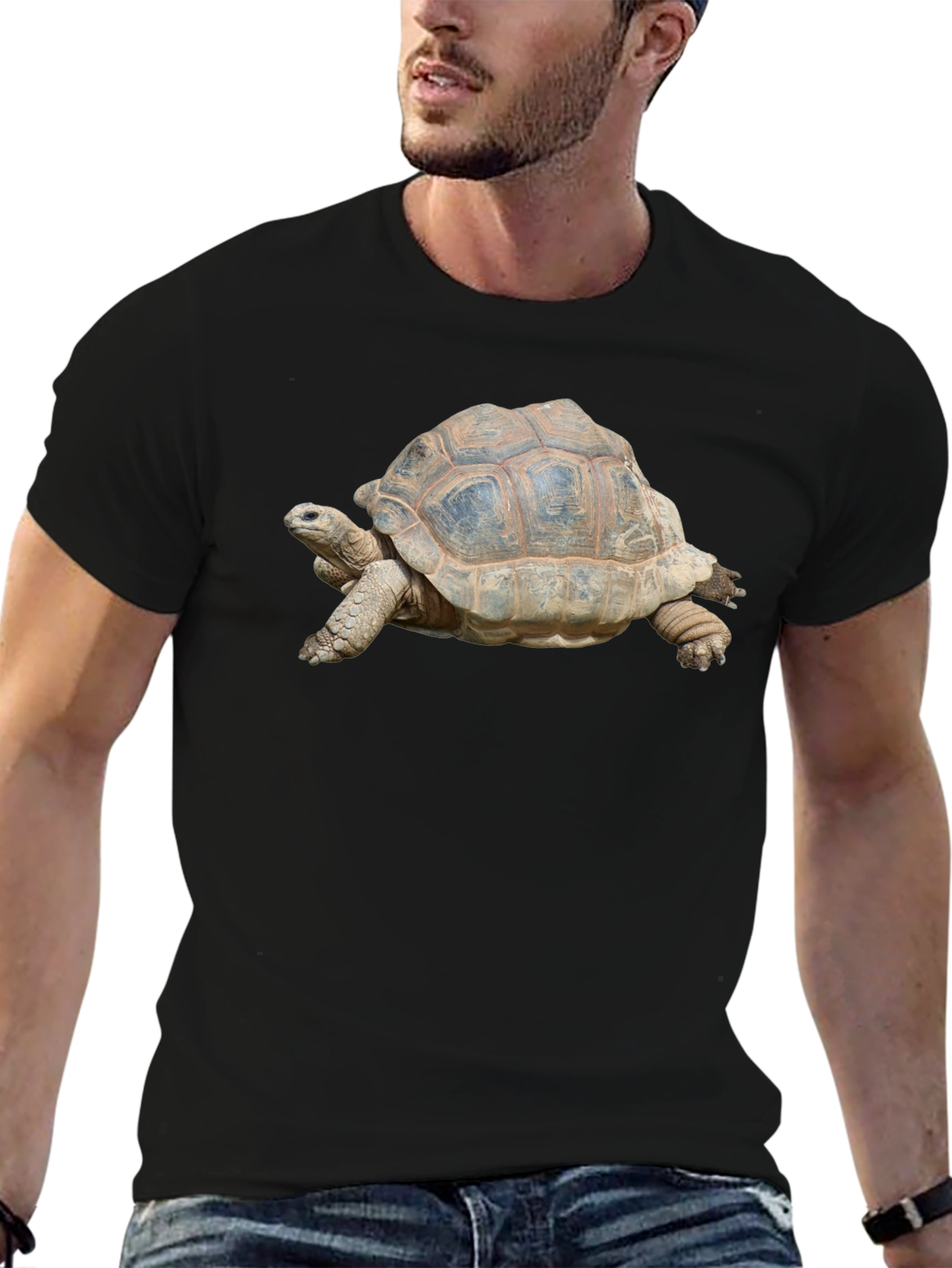 Turtle Graphic T-Shirt - Black Cotton Tee