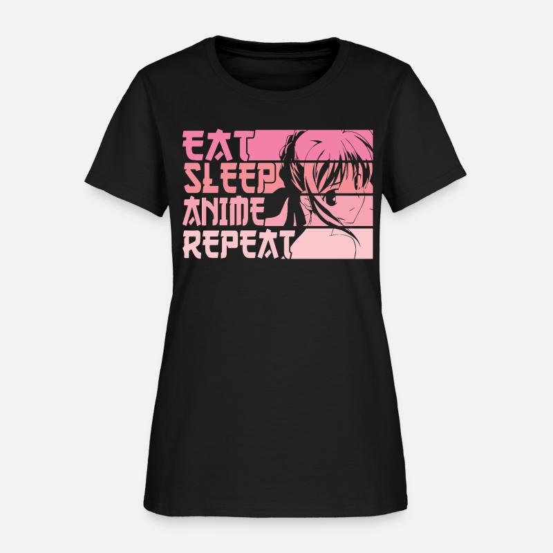 Eat Sleep Anime Repeat – Pink Manga Girl Design
