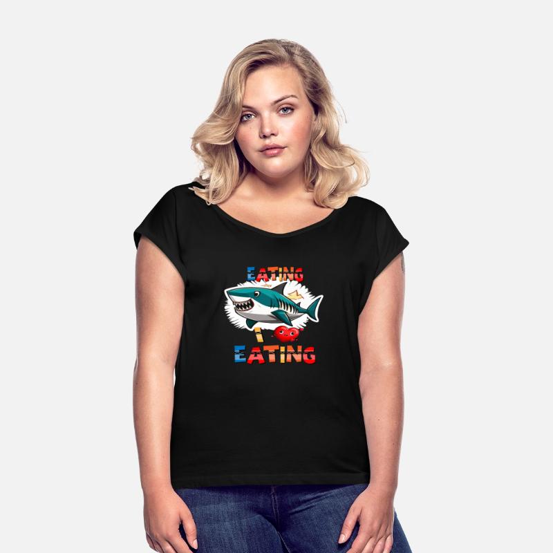 Eating I Love Eating - Cartoon Great White Shark