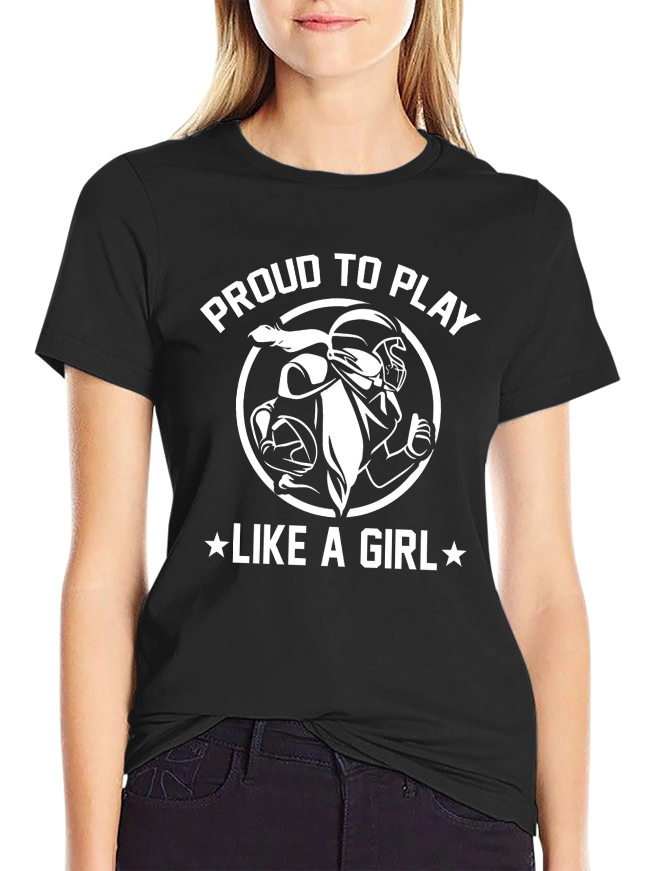 Proud To Play Like A Girl Football T-Shirt