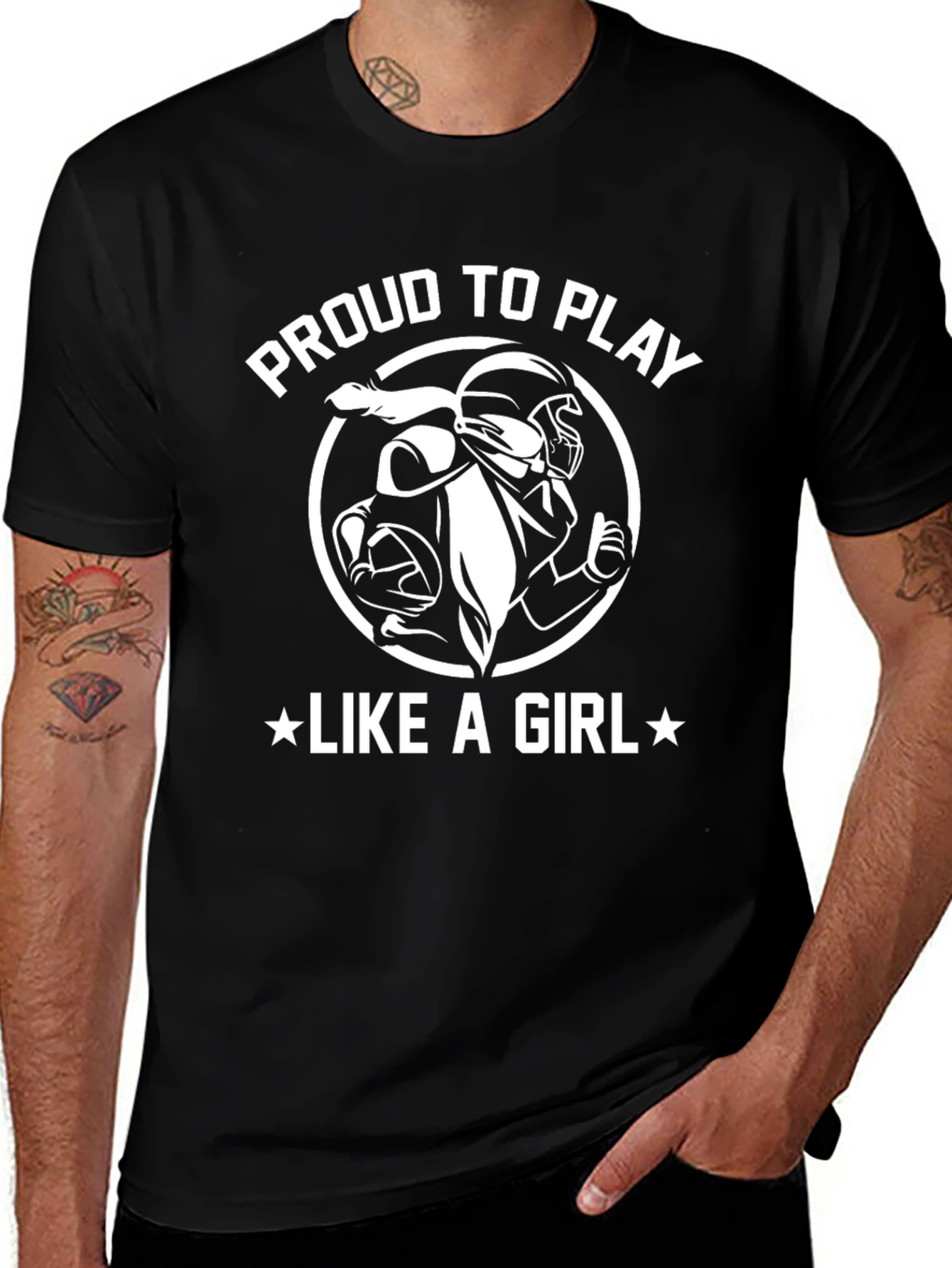Proud To Play Like A Girl Football T-Shirt