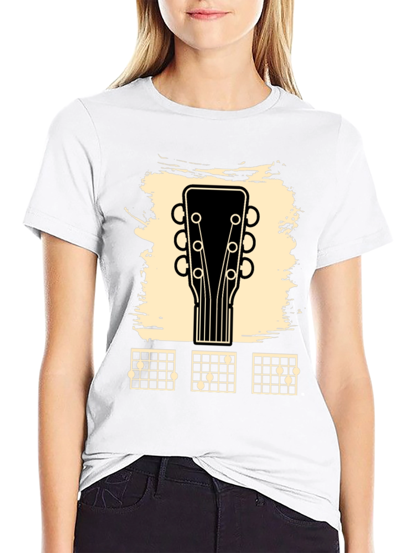 Guitar Headstock & Chord Chart Graphic Tee