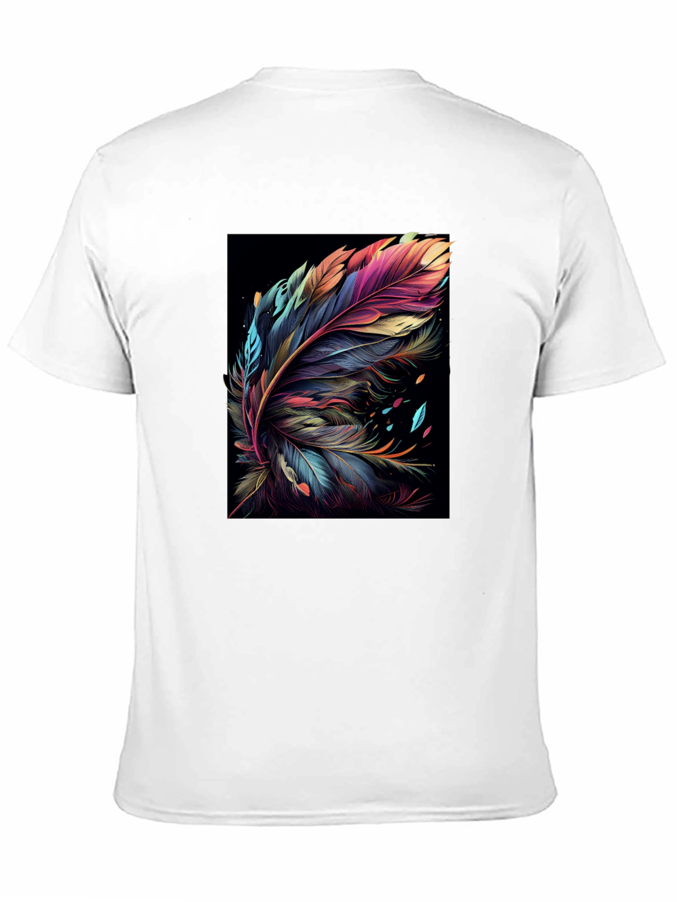 Feather Art Black T-Shirt