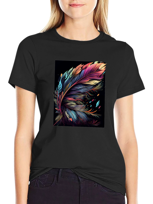 Feather Art Black T-Shirt