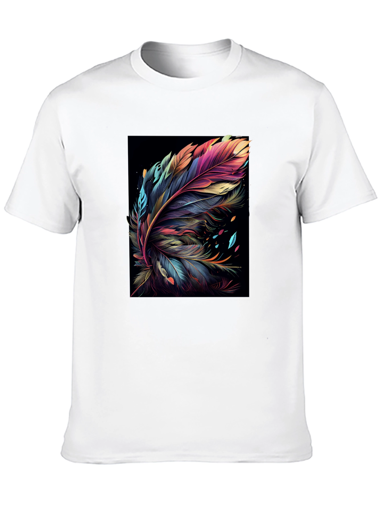 Feather Art Black T-Shirt