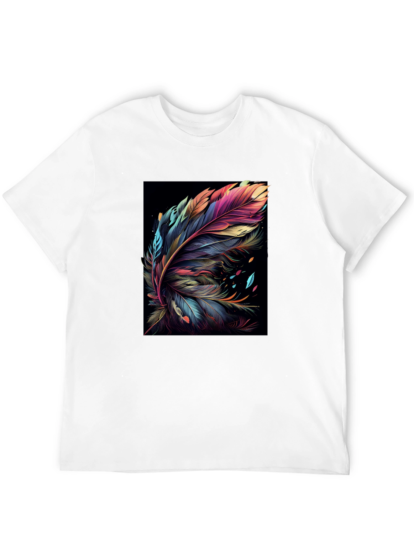 Feather Art Black T-Shirt