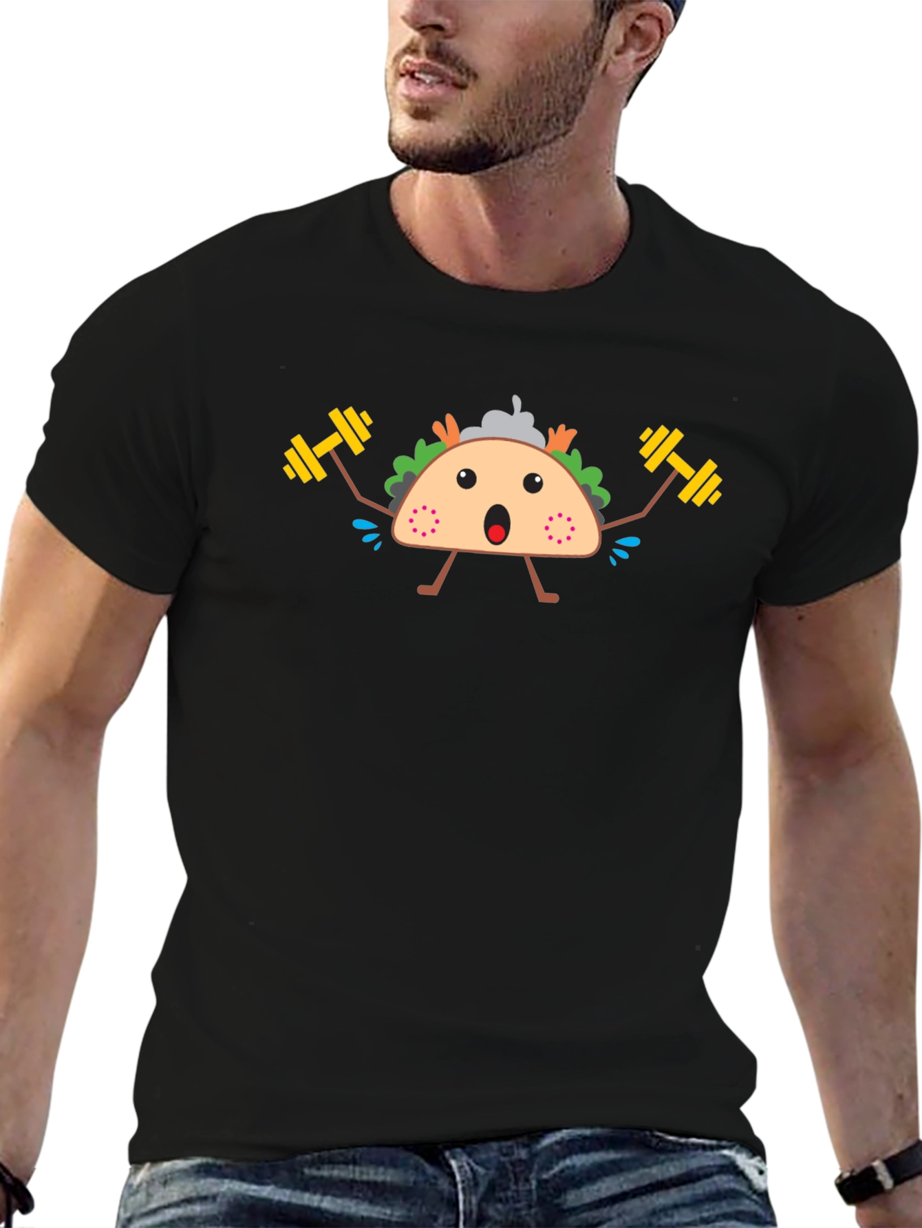 Workout Taco Graphic T-Shirt - Black